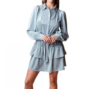 NEW RARERAW evette velvet shirt dress in blue